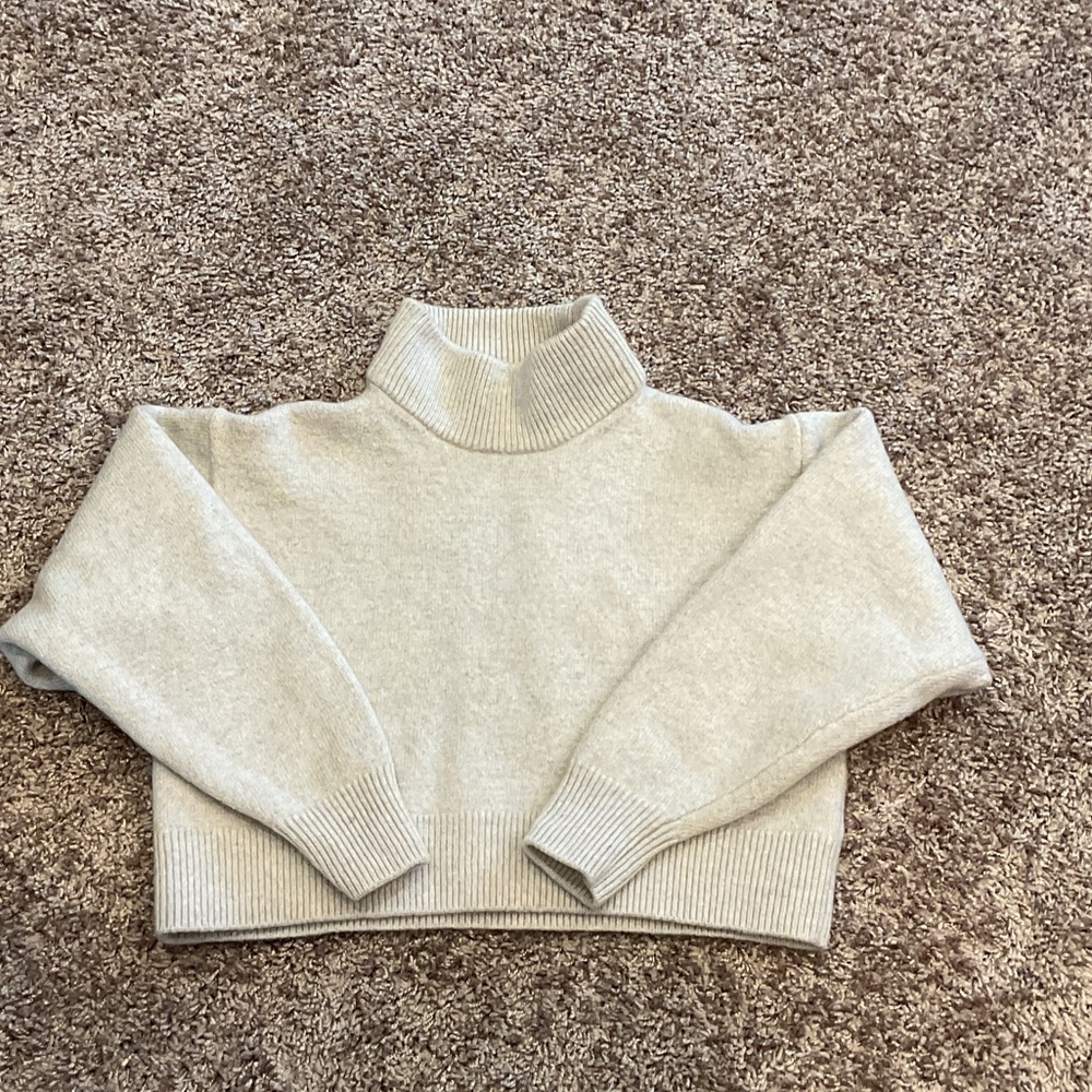 Wilfred Soft Cream Turtleneck Sweater, Size S
